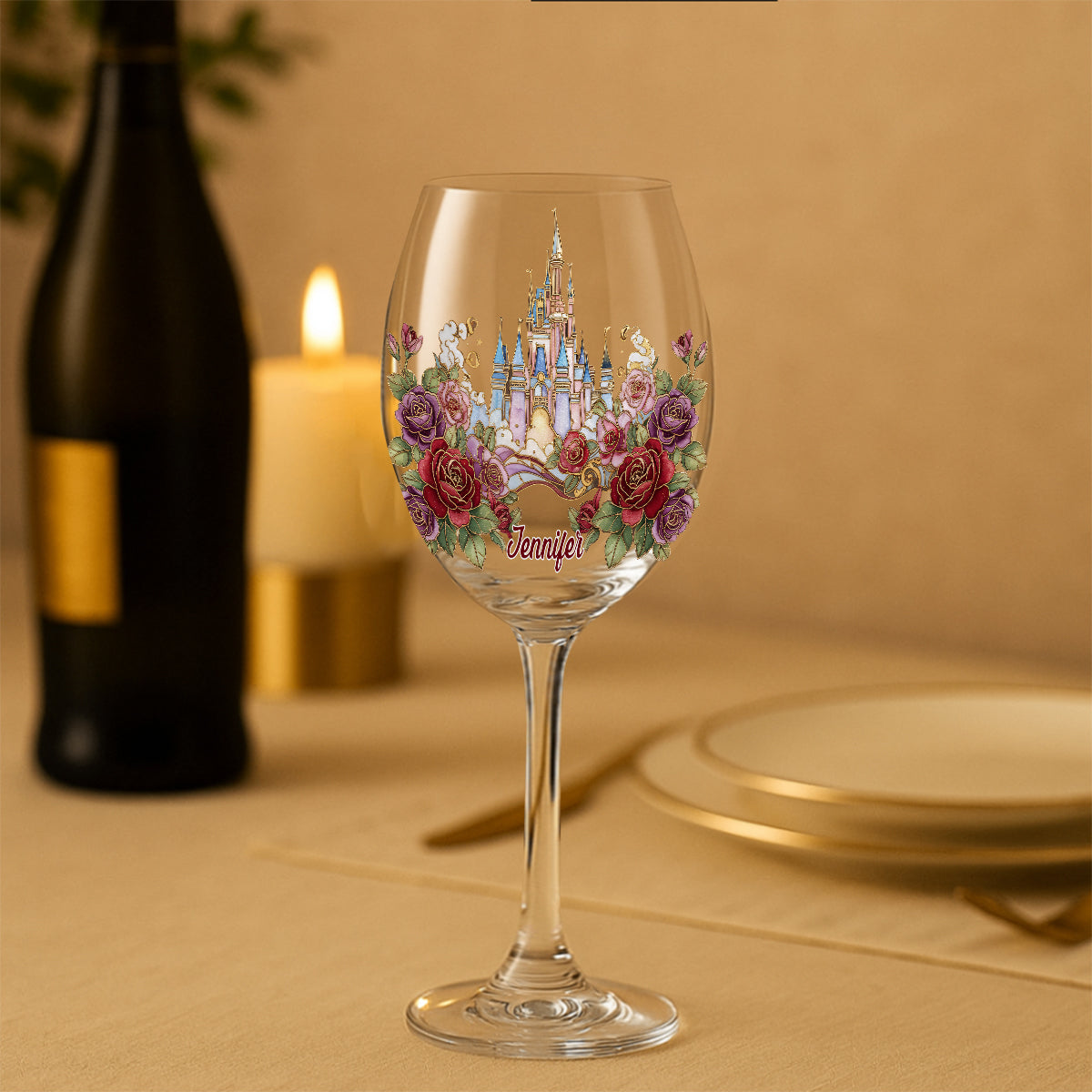 Magic Castle - Personalized Mouse Wine Glass With Long Stem