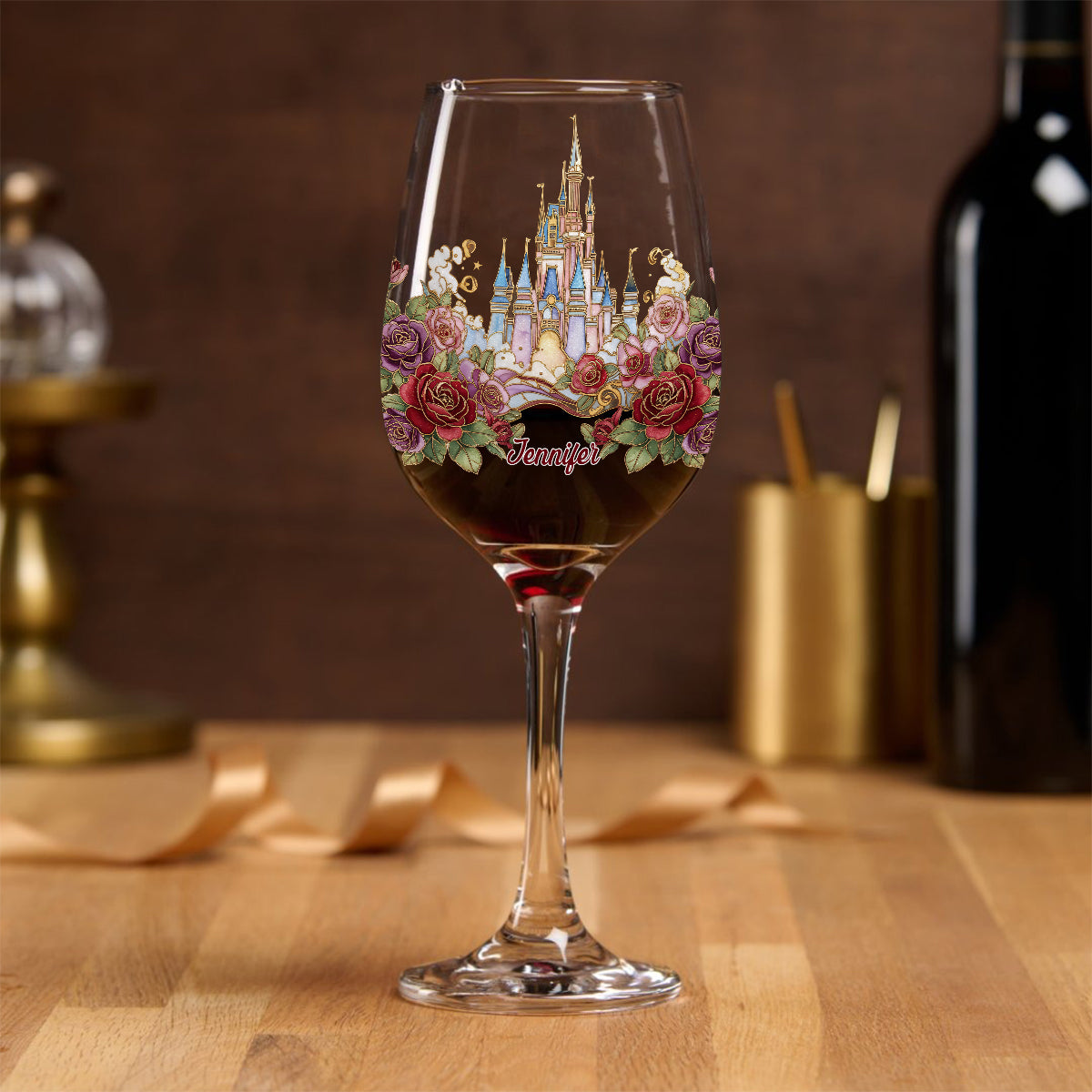 Magic Castle - Personalized Mouse Wine Glass With Long Stem