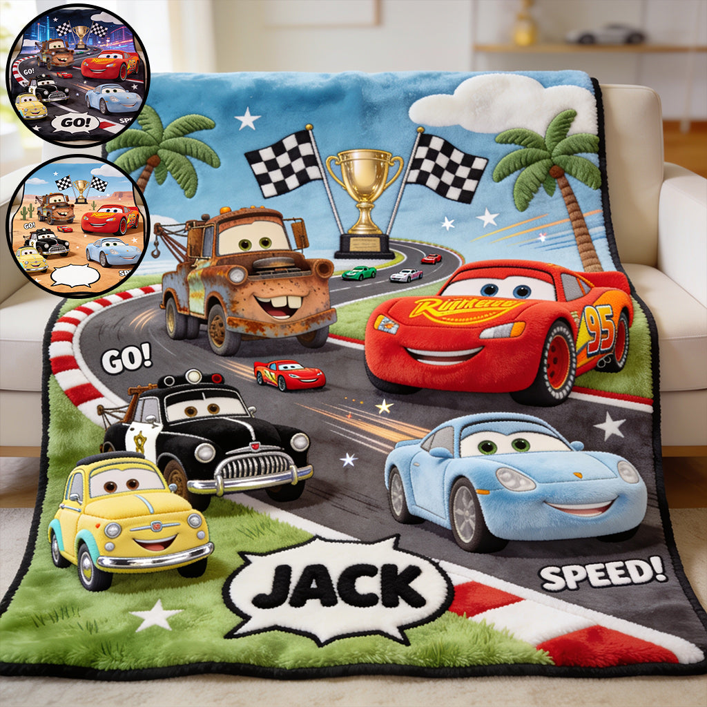 Kid Loves Cars - Personalized Racing Lover Blanket