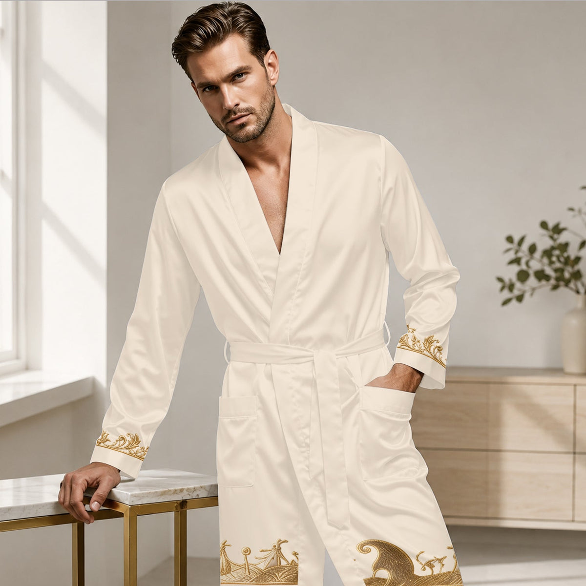 We're Simple Meant To Be - Personalized Nightmare Satin Robe
