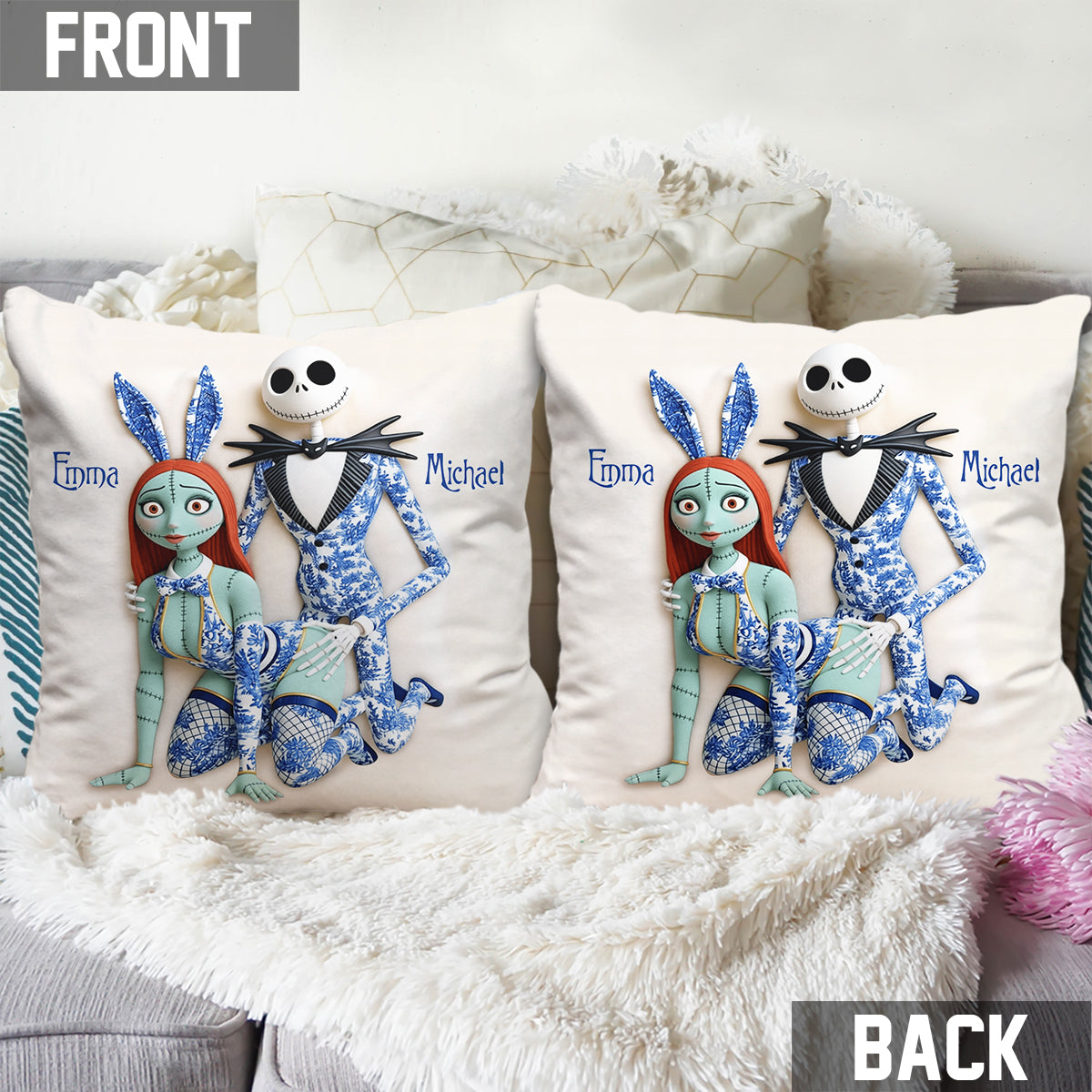 I Love You - Personalized Nightmare Throw Pillow