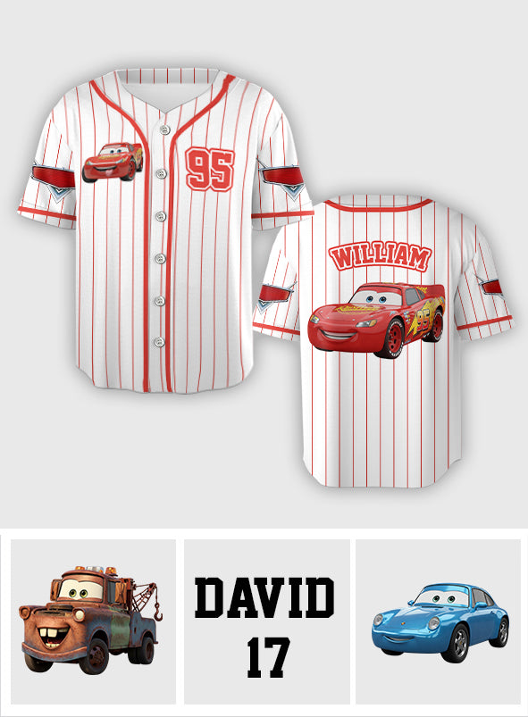 Faster Than Fast - Personalized Cars Baseball Jersey