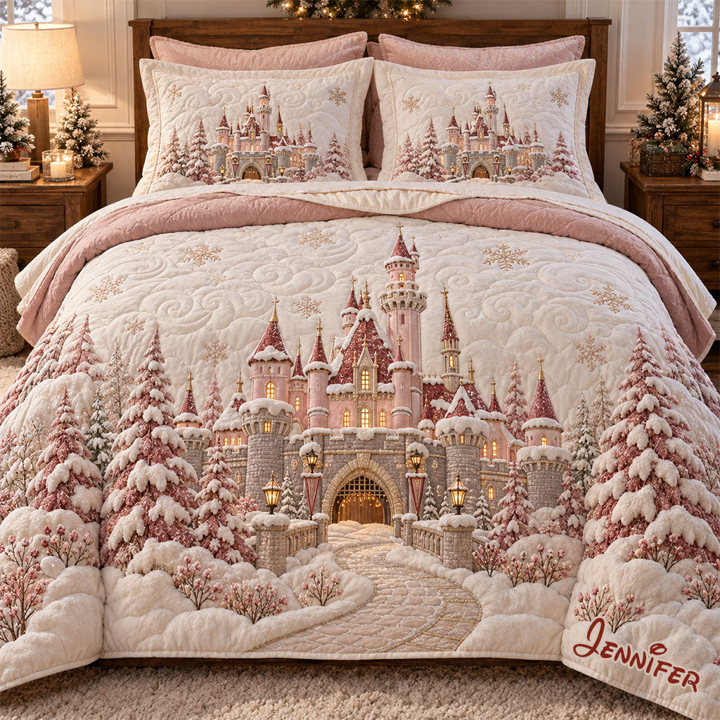 Christmas Magical Castle - Personalized Dream Trip Quilt Set