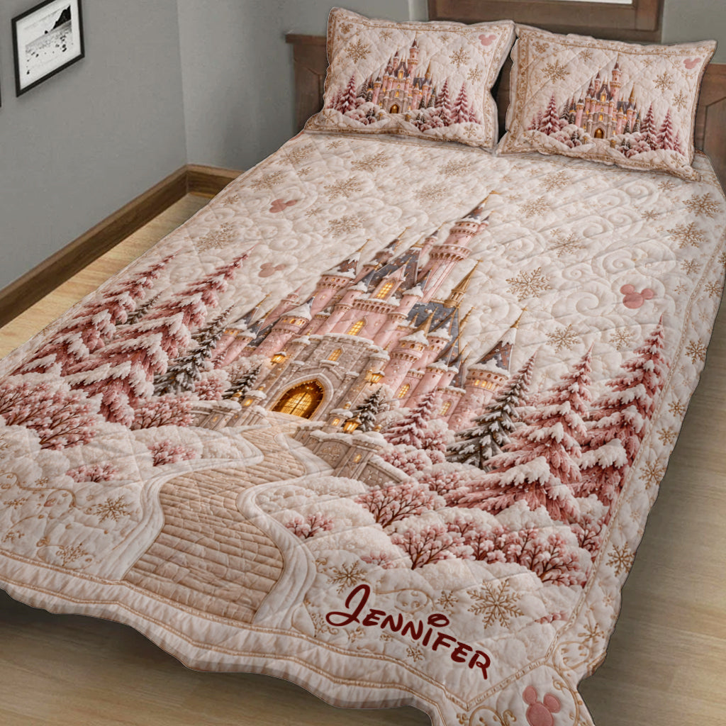 Christmas Magical Castle - Personalized Dream Trip Quilt Set