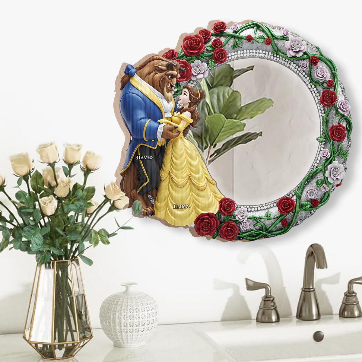 Tale As Old As Time - Personalized Mouse Wall Hanging Mirror
