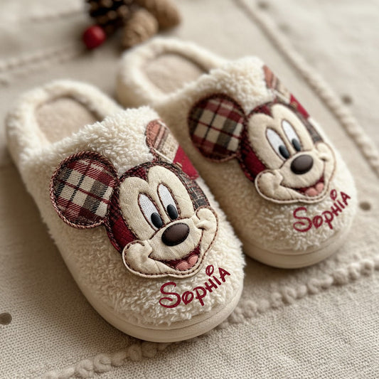 Merry Christmas - Personalized Mouse Slippers