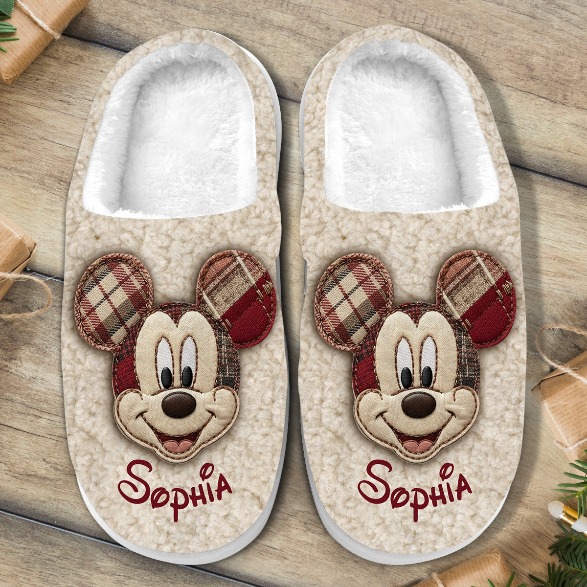 Merry Christmas - Personalized Mouse Slippers