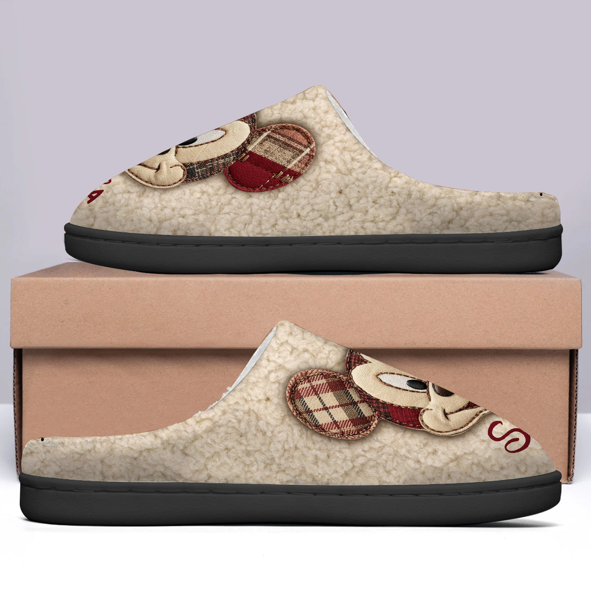 Merry Christmas - Personalized Mouse Slippers