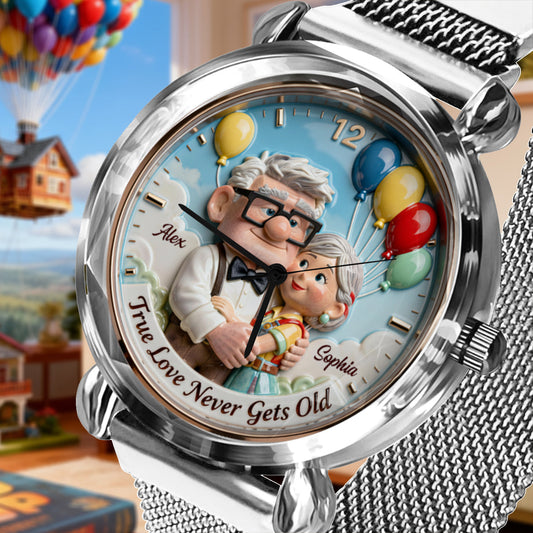 True Love Never Gets Old - Personalized Up Movie Couple Women Hand Watch