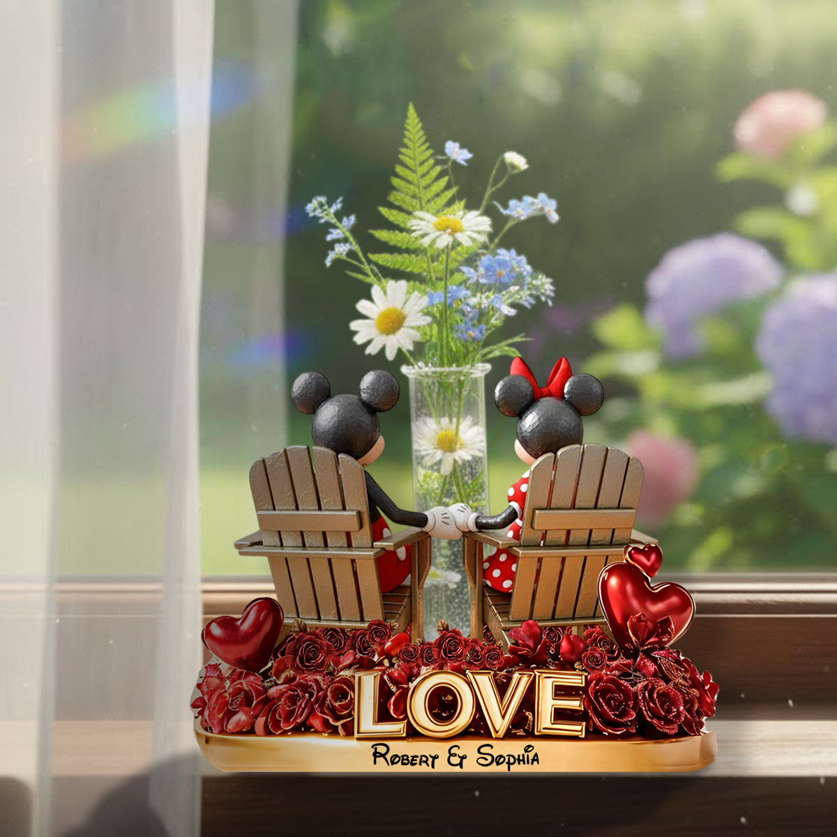 Together Forever - Personalized Mouse Custom Shape Acrylic Flower Vase