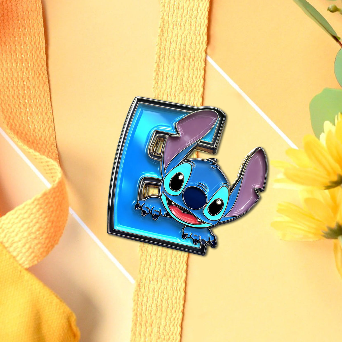 Blue Monster Letter Alphabet Custom - Personalized Ohana Pin