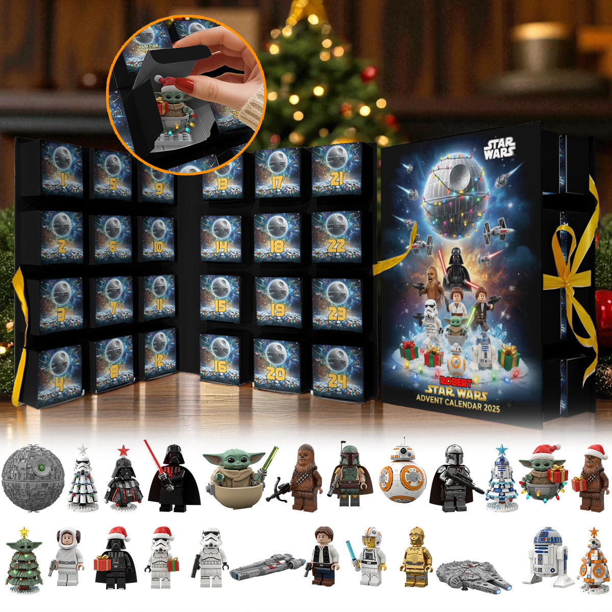 The Force Be With You - Personalized The Force Folded Advent Calendar With Ornaments