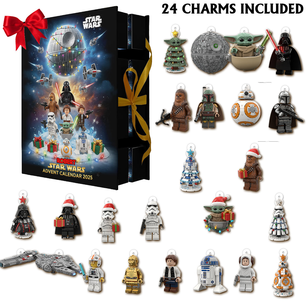 The Force Be With You - Personalized The Force Folded Advent Calendar With Ornaments