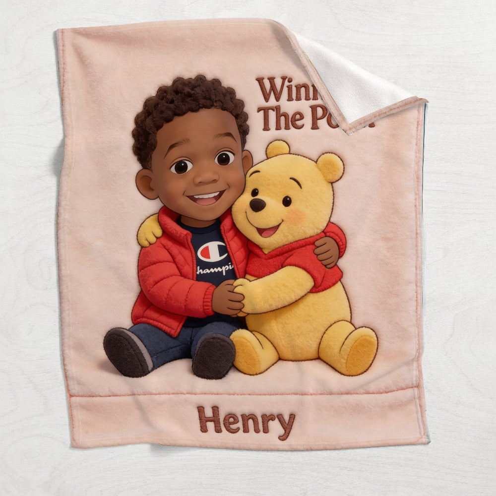 Best Friends - Personalized Yellow Bear Blanket