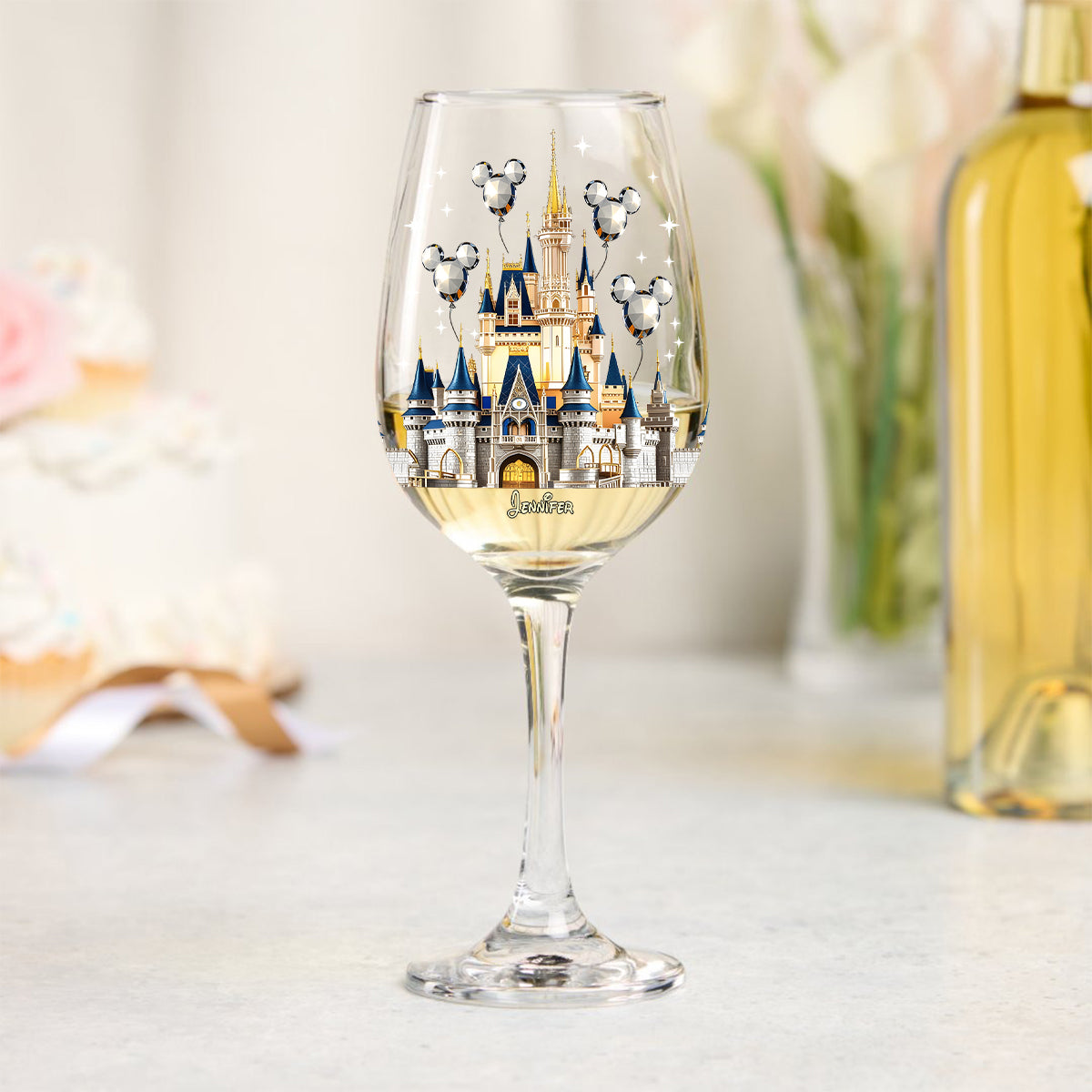 The Magical Castle - Personalized Mouse Wine Glass With Long Stem