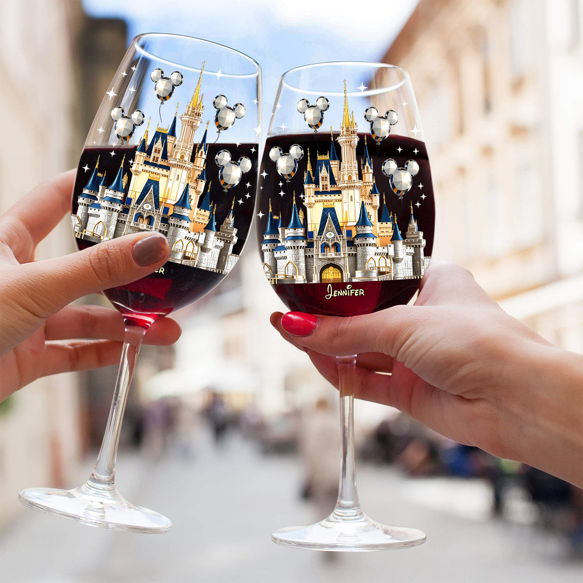 The Magical Castle - Personalized Mouse Wine Glass With Long Stem