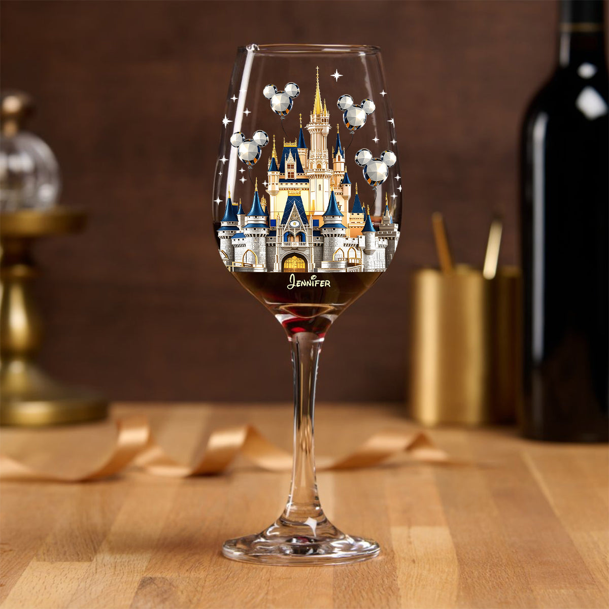 The Magical Castle - Personalized Mouse Wine Glass With Long Stem