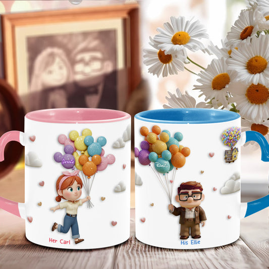 I Love You - Personalized Couple Heart Handle Mug
