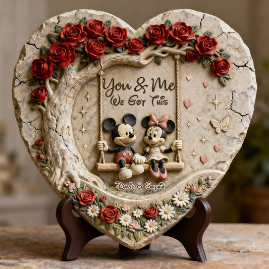 You & Me We Got This - Personalized Mouse Heart Shaped Stone