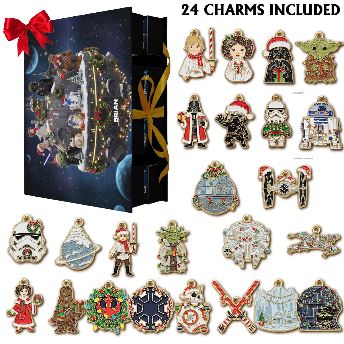 Merry Christmas - Personalized The Force Folded Advent Calendar With Ornaments