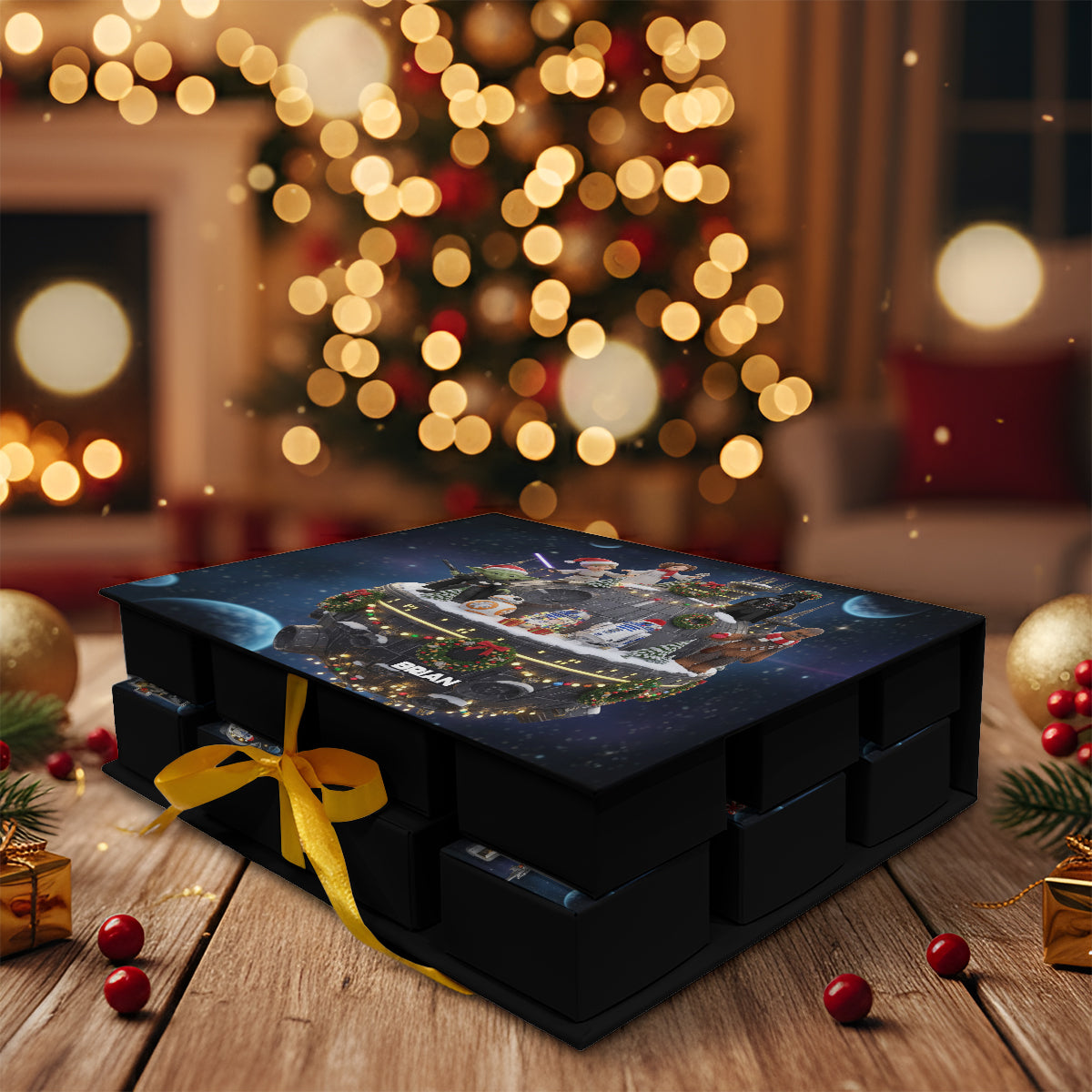 Merry Christmas - Personalized The Force Folded Advent Calendar With Ornaments