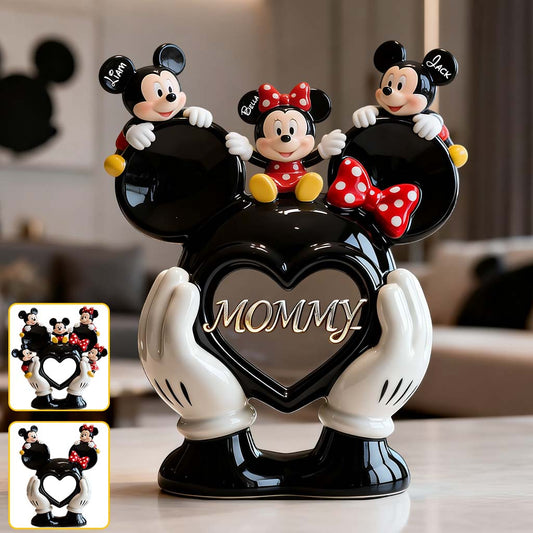 Mommy Mouse Love Heart - Personalized Mouse Custom Shaped Acrylic Plaque
