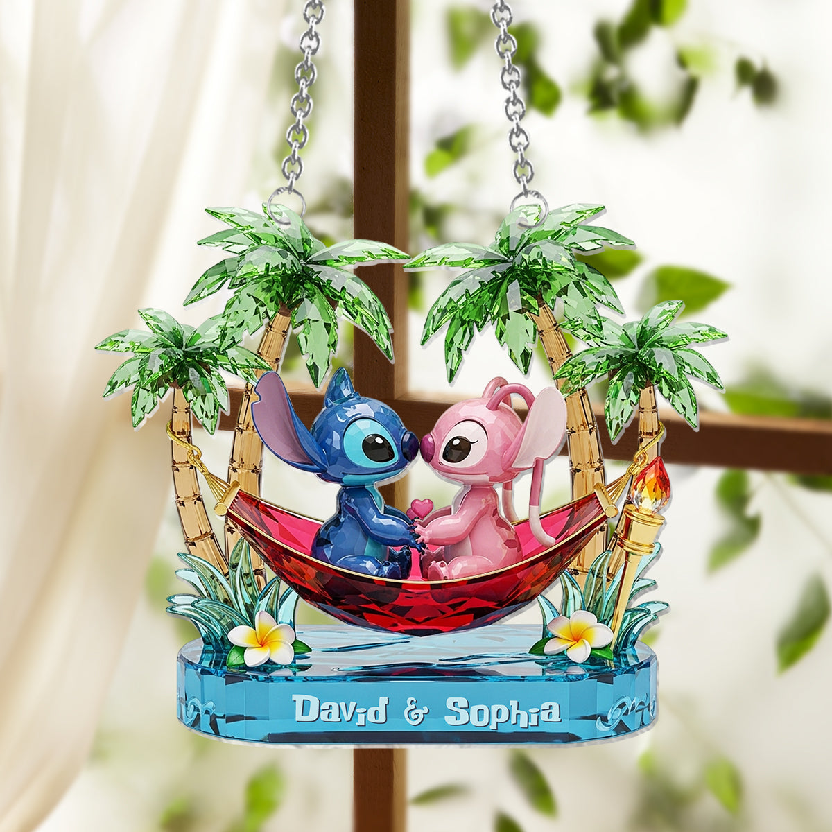 Ohana Couple - Personalized Ohana Window Hanging Suncatcher Ornament
