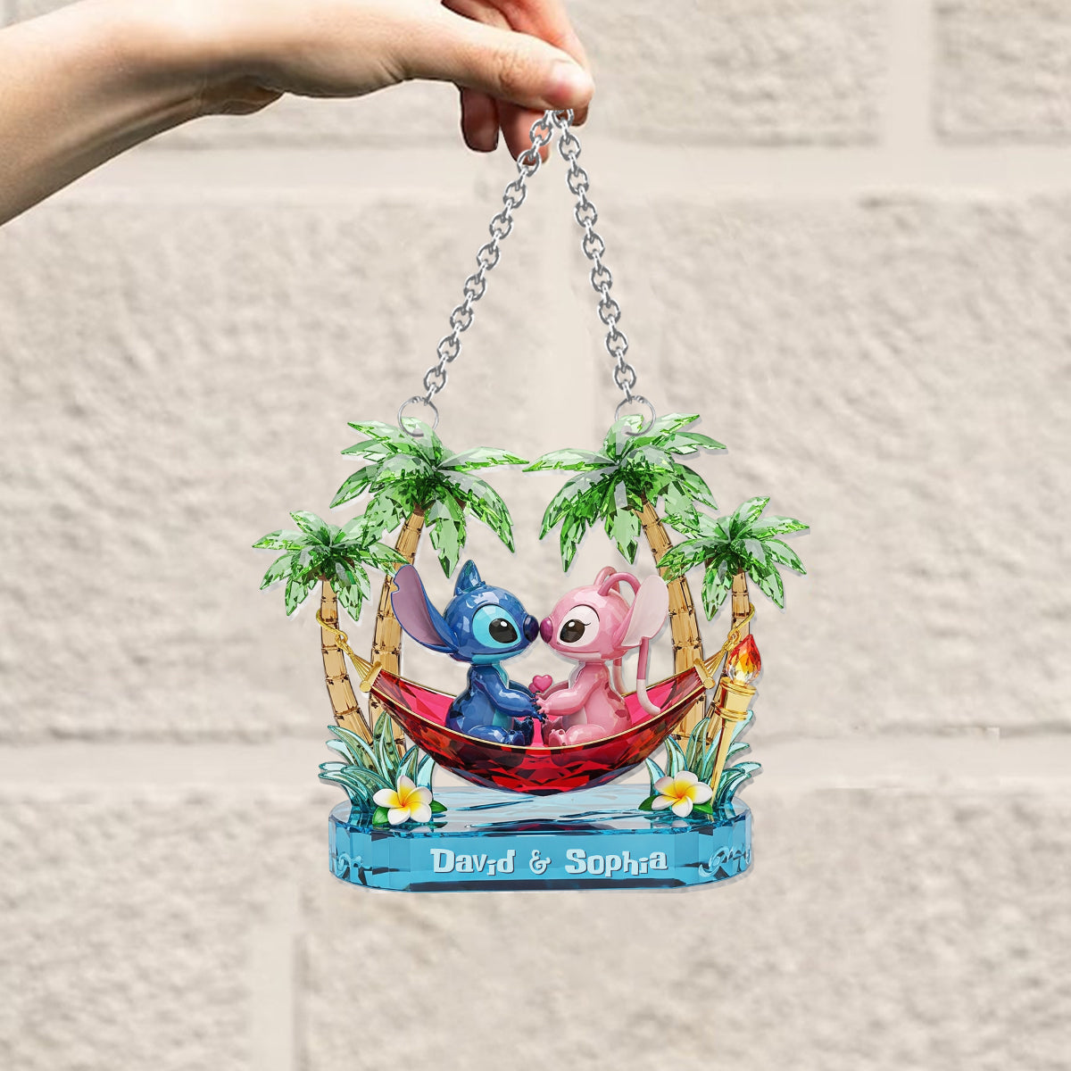 Ohana Couple - Personalized Ohana Window Hanging Suncatcher Ornament