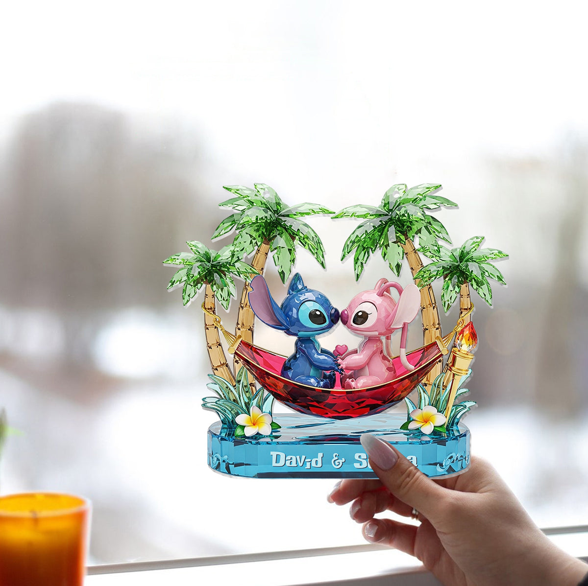 Ohana Couple - Personalized Ohana Window Hanging Suncatcher Ornament