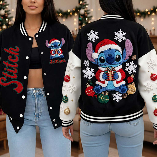 Merry Stitchmas - Personalized Ohana Varsity Jacket