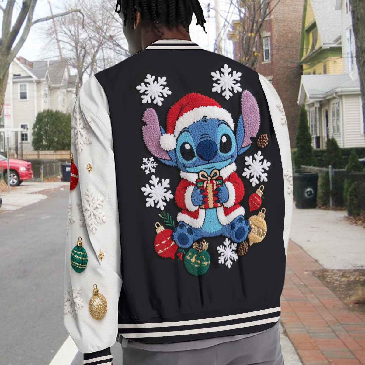 Merry Stitchmas - Personalized Ohana Varsity Jacket