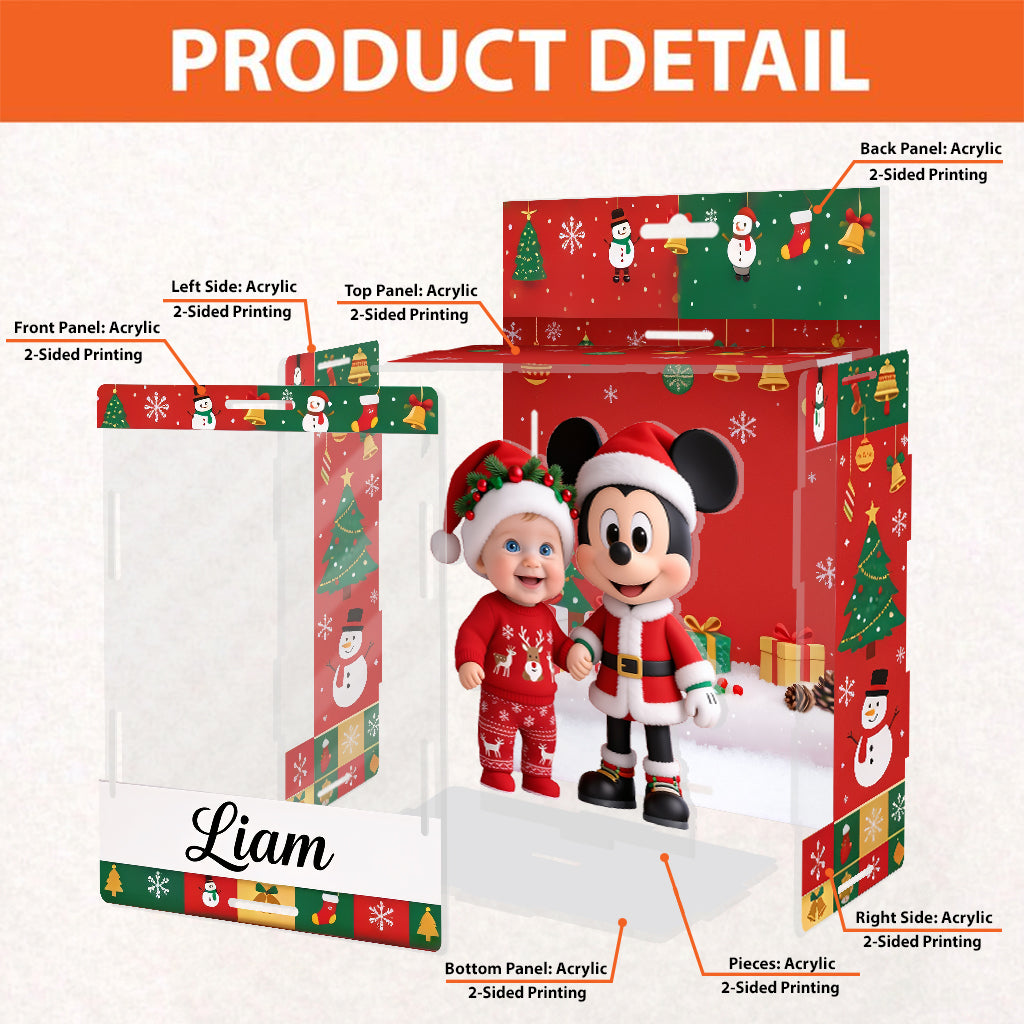 Christmas Cartoon Character Gift Box - Personalized Mouse Acrylic Display Box