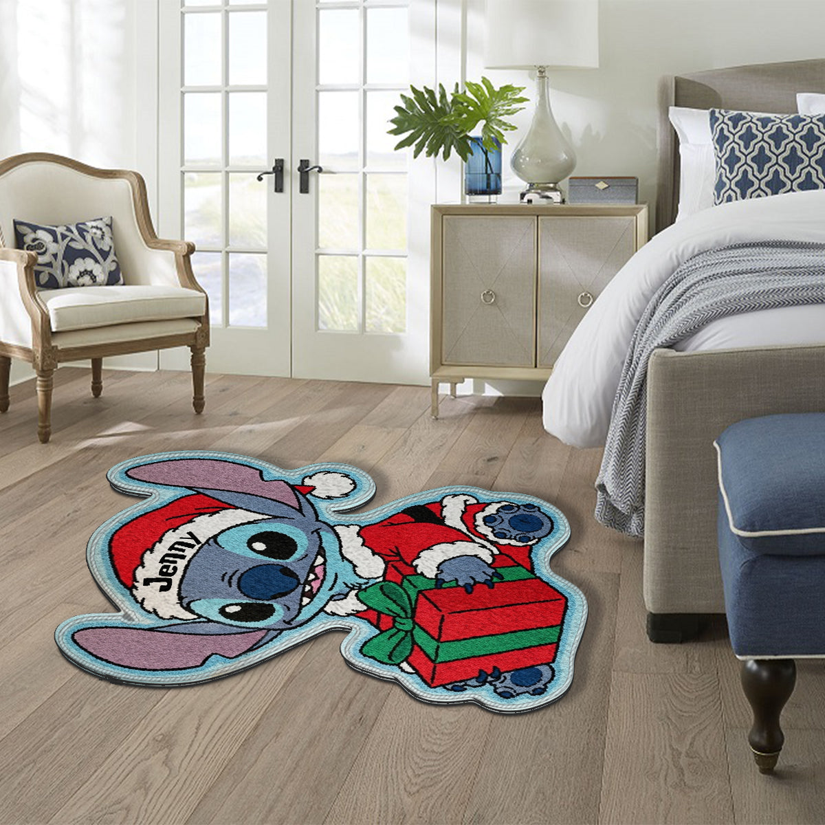 Merry Stitchmas - Personalized Ohana Non-Slip Tufted Rug