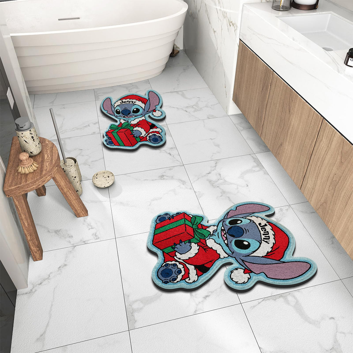 Merry Stitchmas - Personalized Ohana Non-Slip Tufted Rug