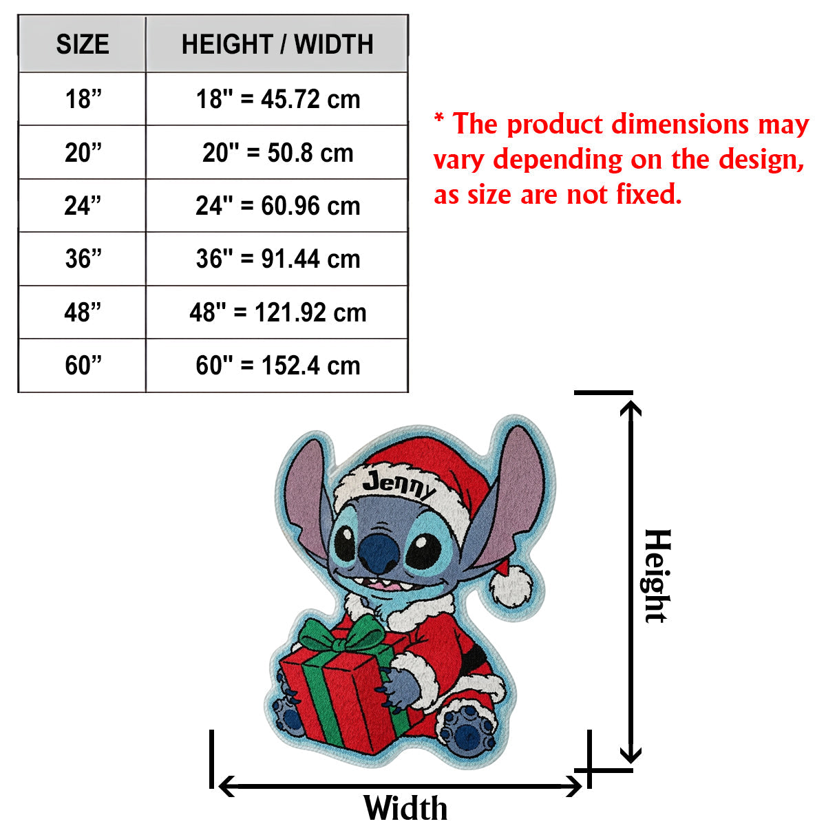 Merry Stitchmas - Personalized Ohana Non-Slip Tufted Rug