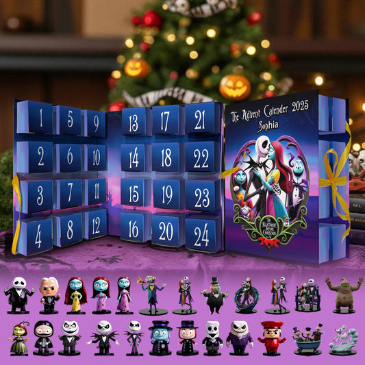 Dark Christmas - Personalized Nightmare Folded Advent Calendar With Ornaments