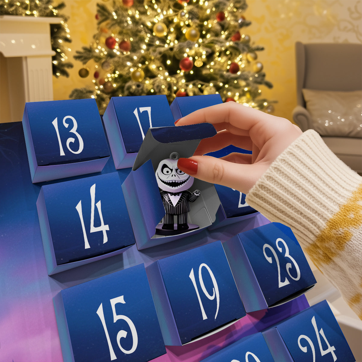 Dark Christmas - Personalized Nightmare Folded Advent Calendar With Ornaments