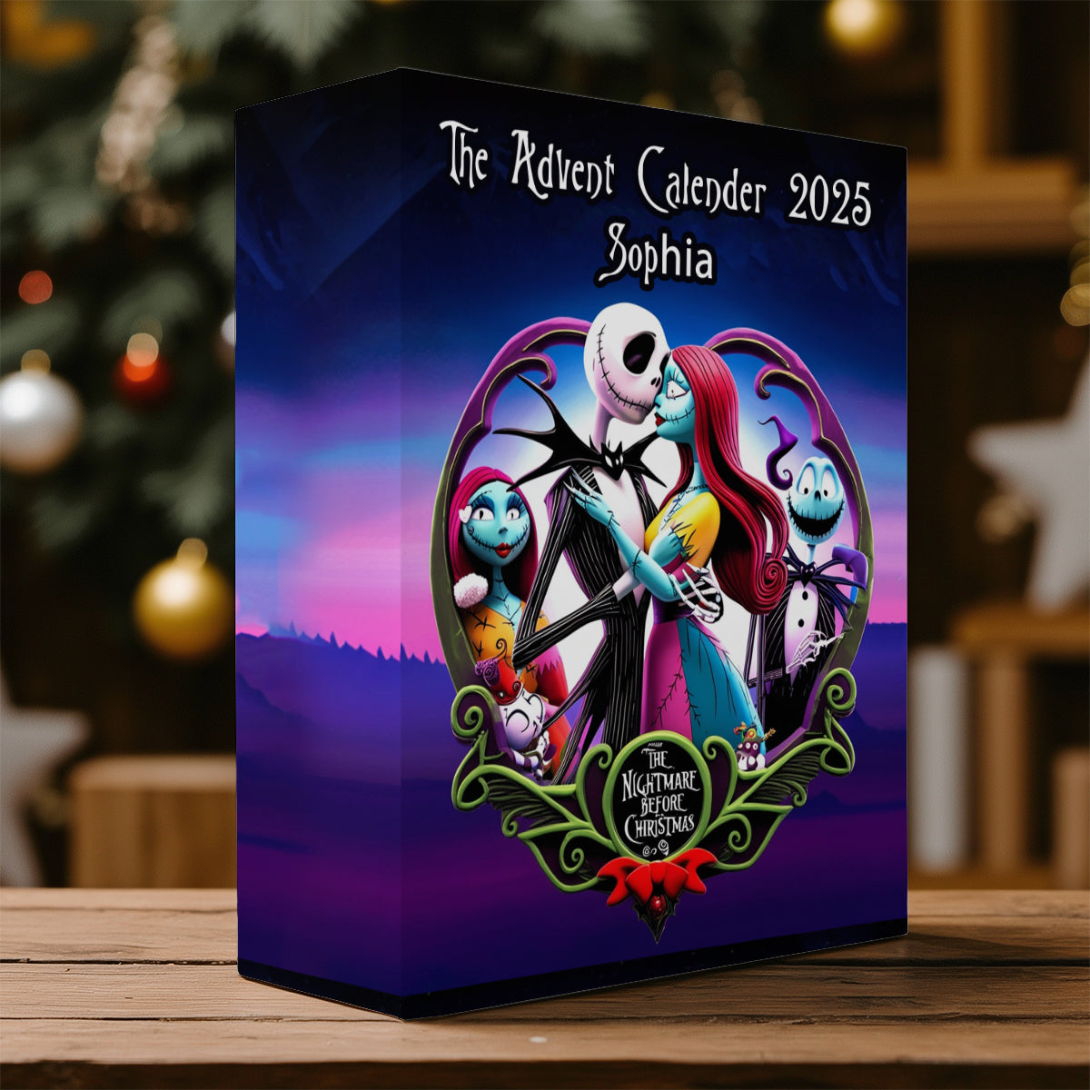 Dark Christmas - Personalized Nightmare Folded Advent Calendar With Ornaments