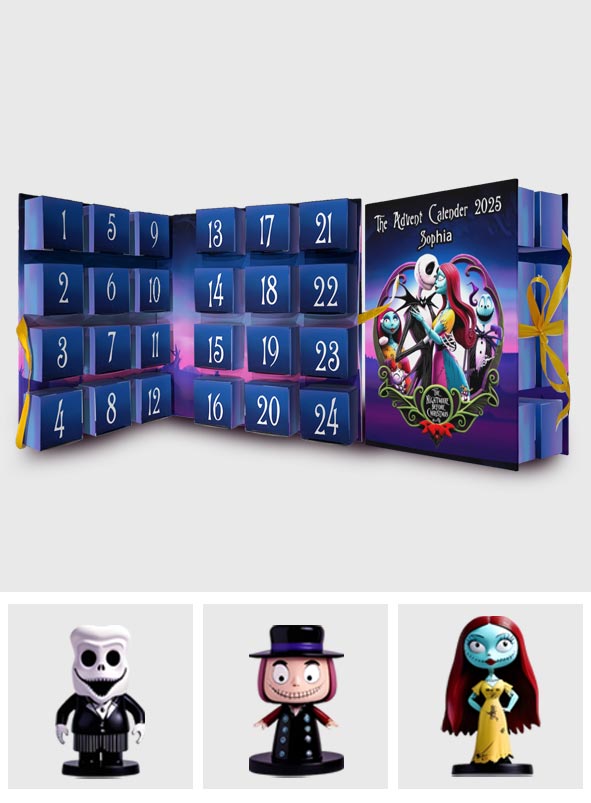 Dark Christmas - Personalized Nightmare Folded Advent Calendar With Ornaments