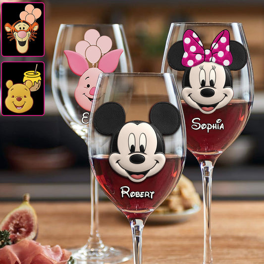 Dream Magic Custom Name - Personalized Mouse Wine Glass With Long Stem