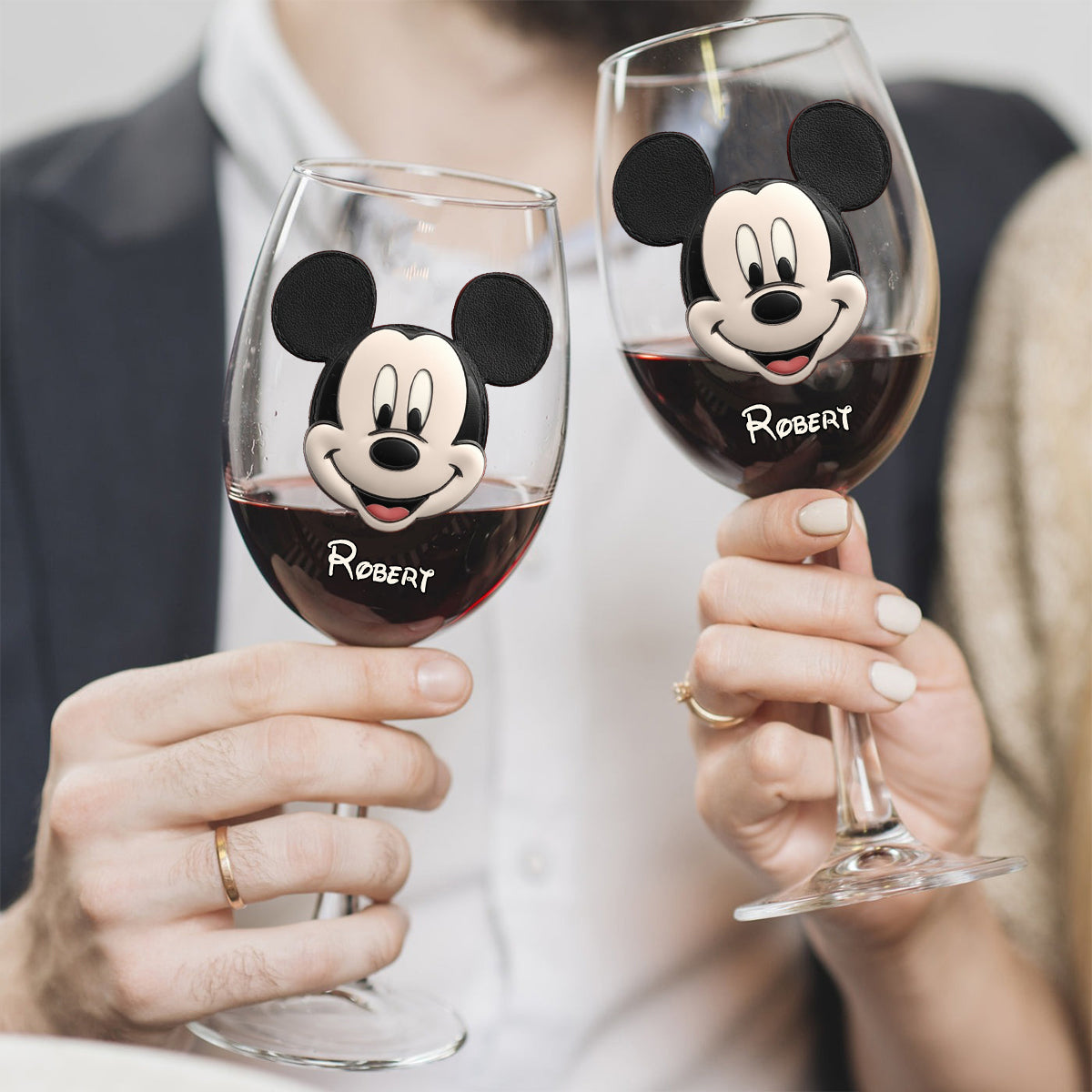 Dream Magic Custom Name - Personalized Mouse Wine Glass With Long Stem