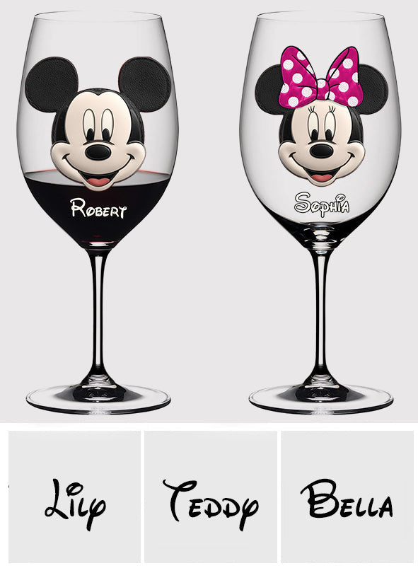 Dream Magic Custom Name - Personalized Mouse Wine Glass With Long Stem
