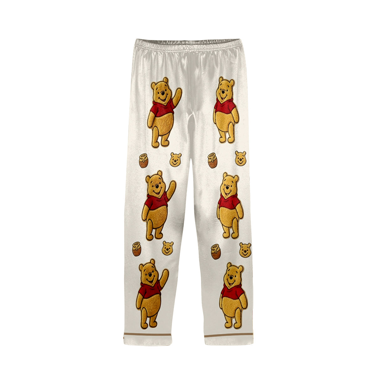 Cute Bear - Personalized Yellow Bear Button Down Pajamas