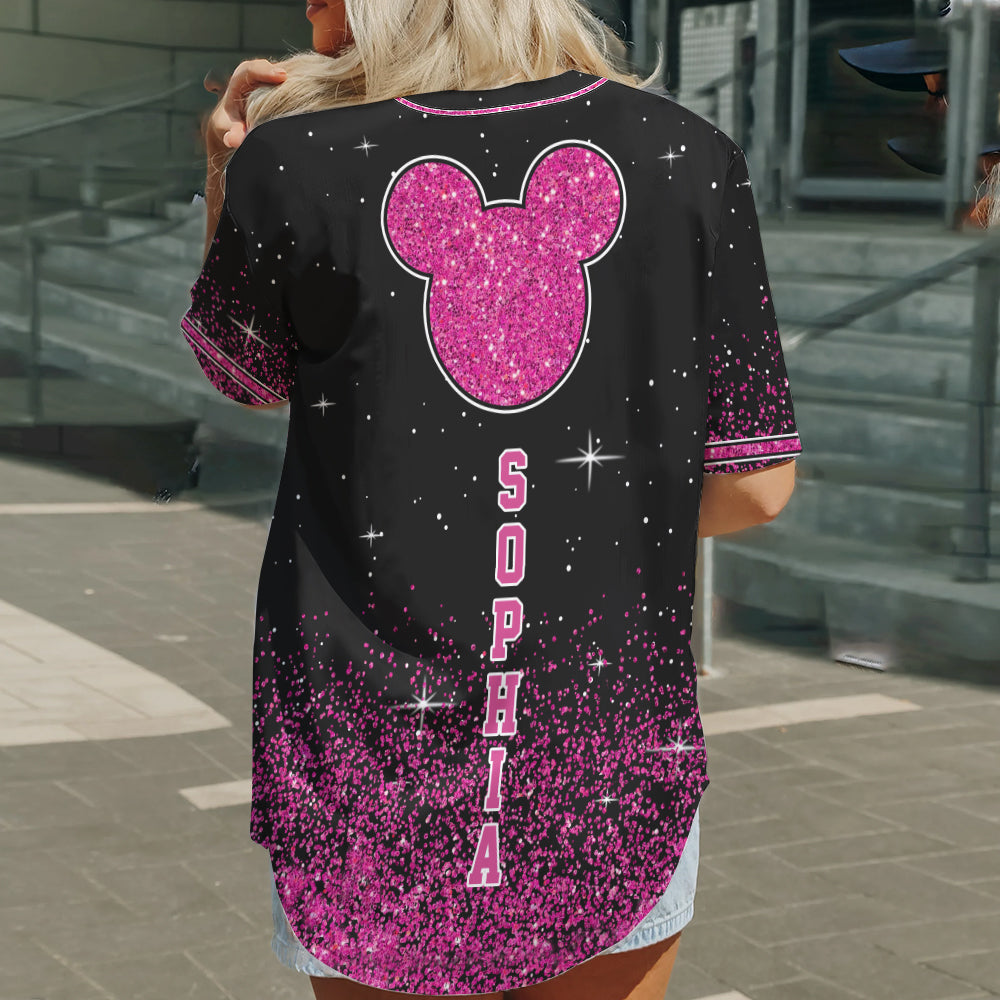 Magical Glitters - Personalized Mouse Baseball Jersey