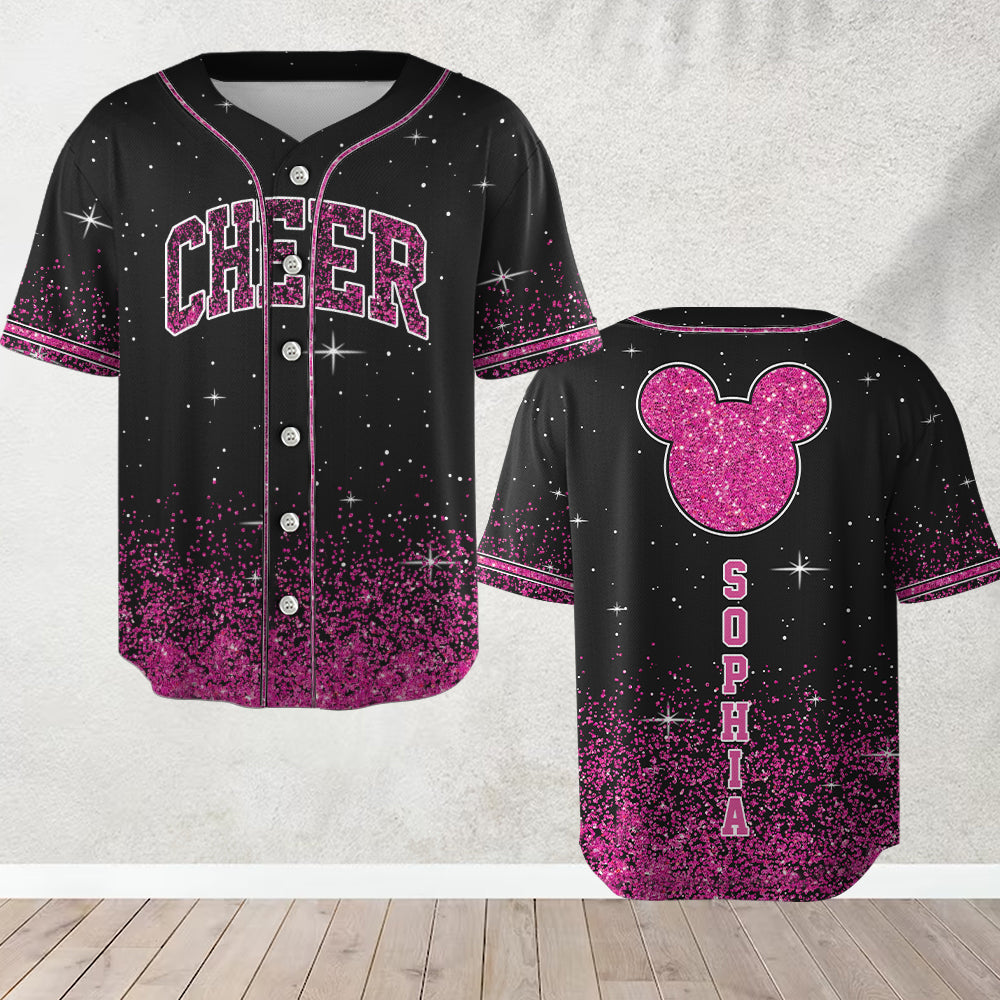 Magical Glitters - Personalized Mouse Baseball Jersey