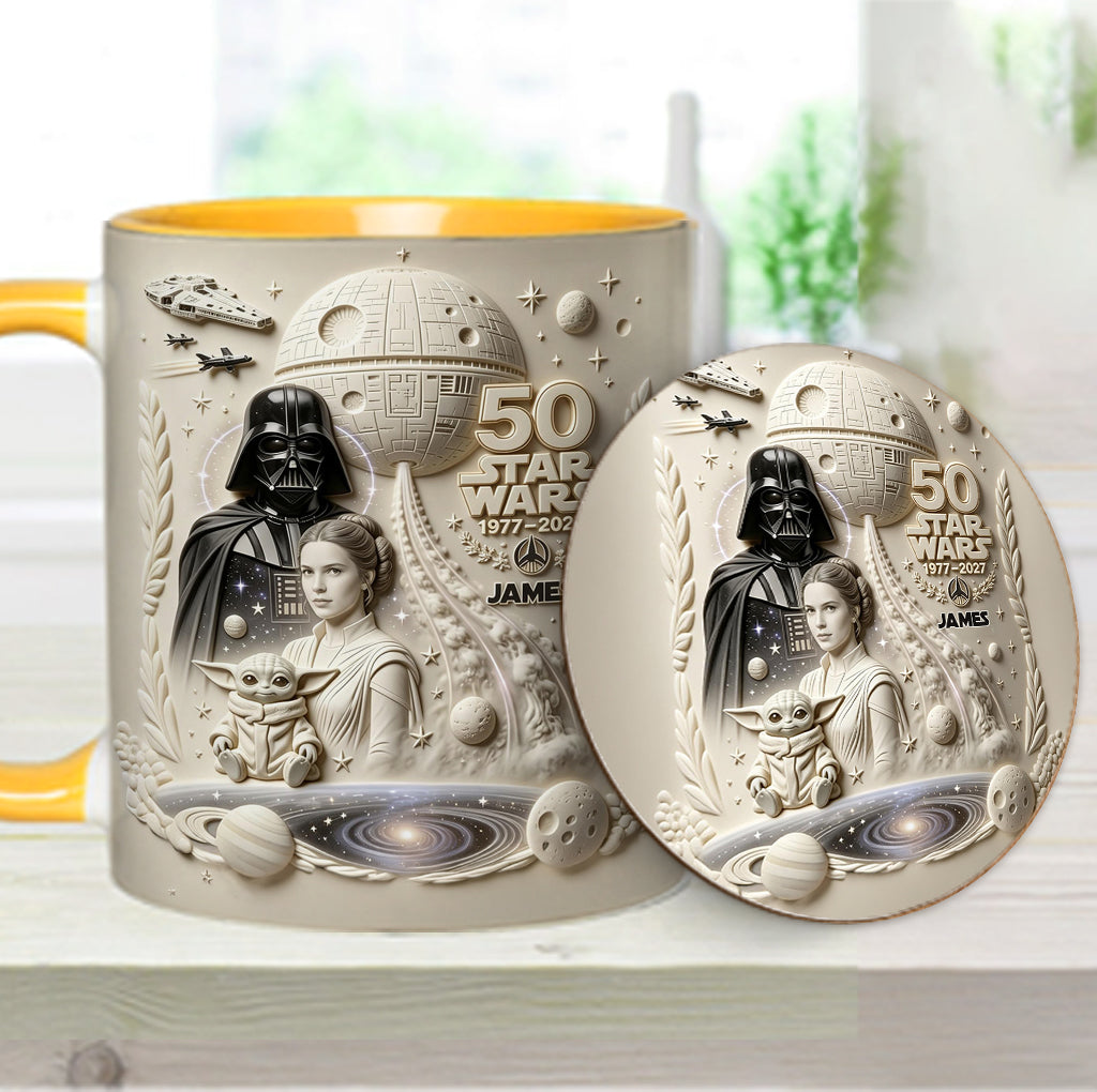 Dark Side 50th Anniversary - Personalized The Force Accent Mug & Coaster