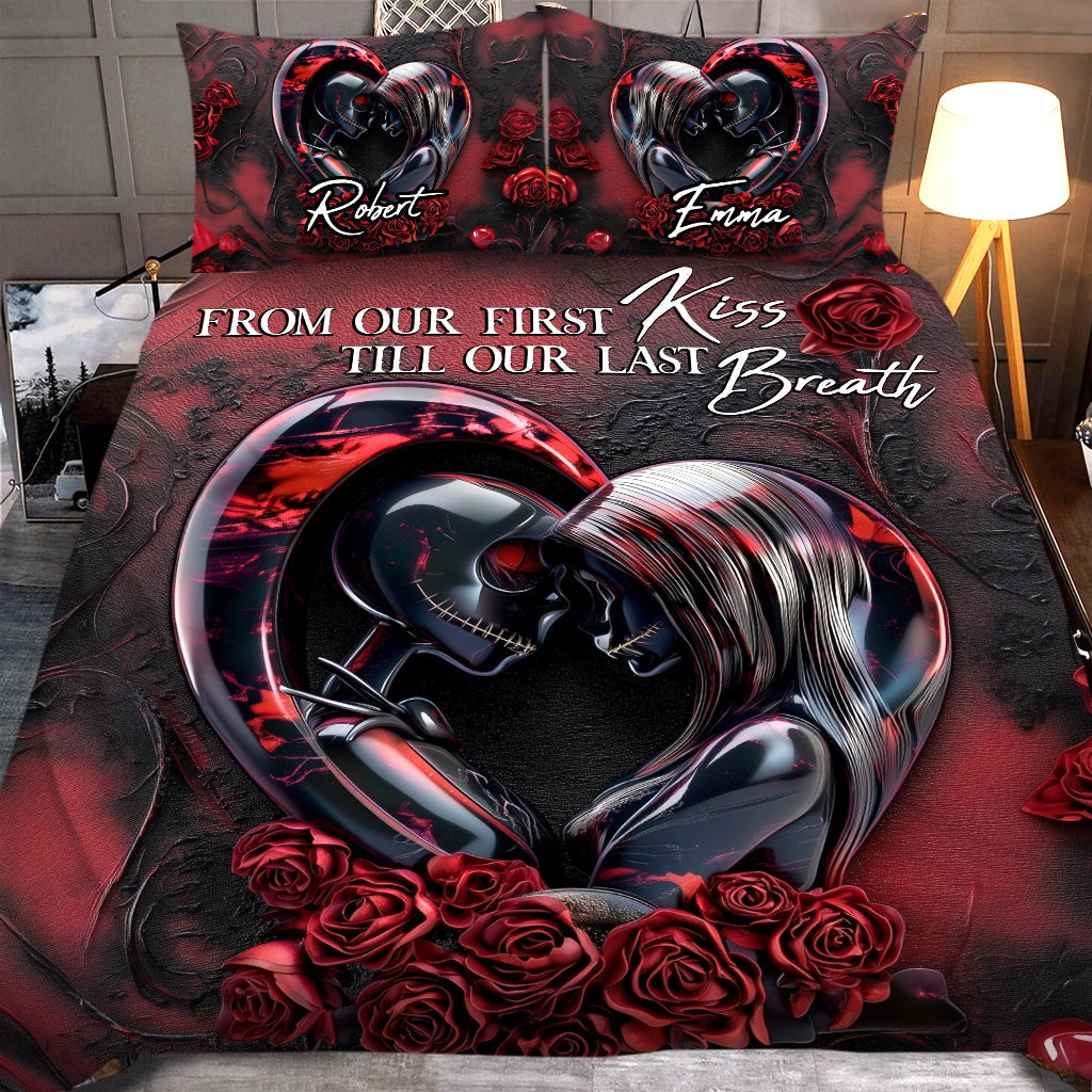 From Our First Kiss Till Our Last Breath - Personalized Nightmare Quilt Set