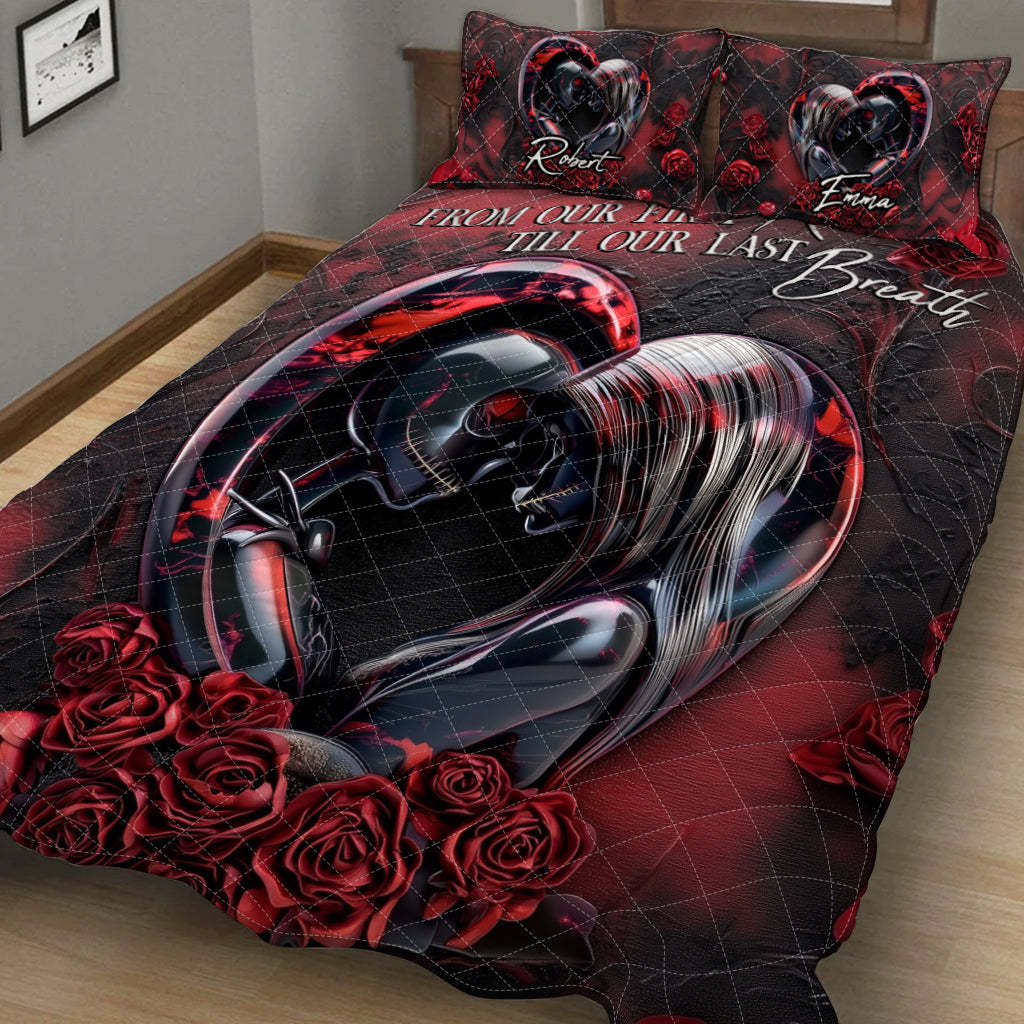 From Our First Kiss Till Our Last Breath - Personalized Nightmare Quilt Set