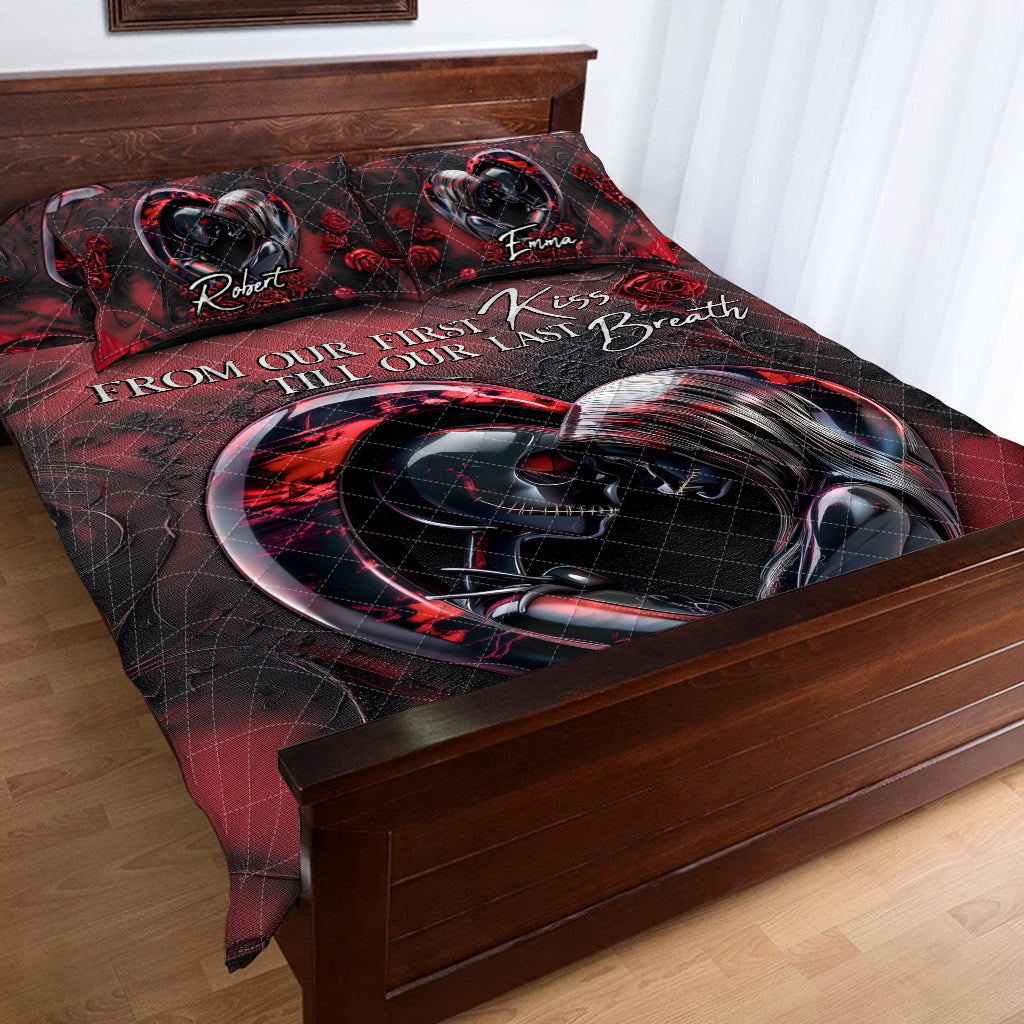 From Our First Kiss Till Our Last Breath - Personalized Nightmare Quilt Set