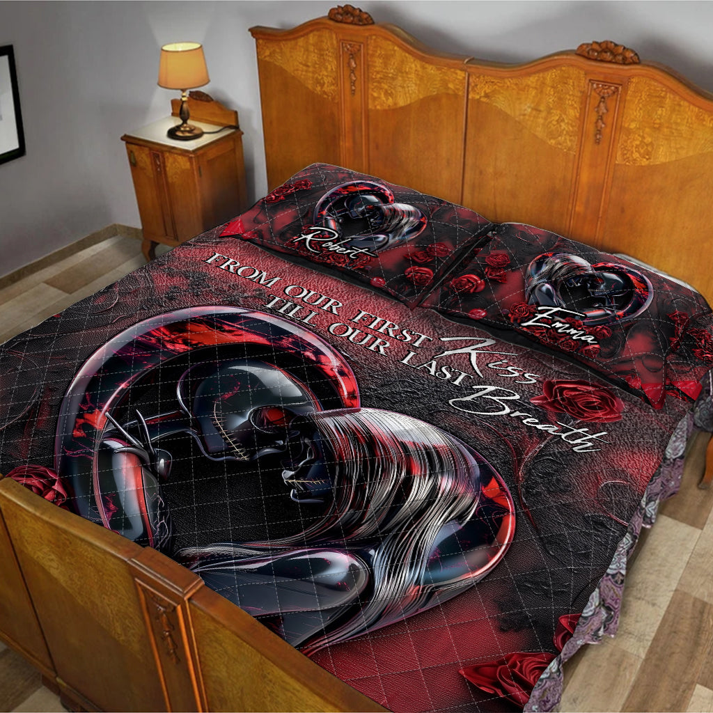 From Our First Kiss Till Our Last Breath - Personalized Nightmare Quilt Set